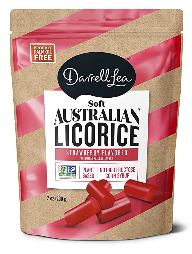 Darrell Lea Soft Australian Strawberry Licorice 7 oz. Bag