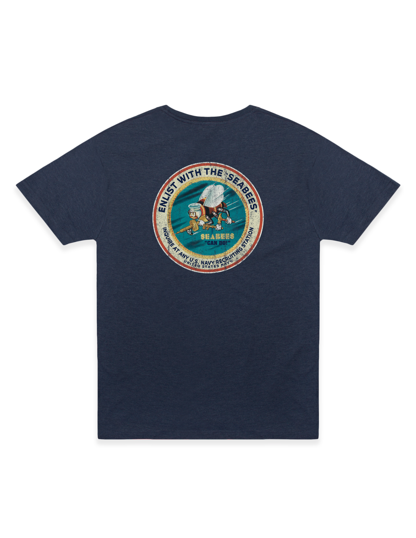 Enlist with the SEABEES! America's Navy | Vintage Heather Navy Tee