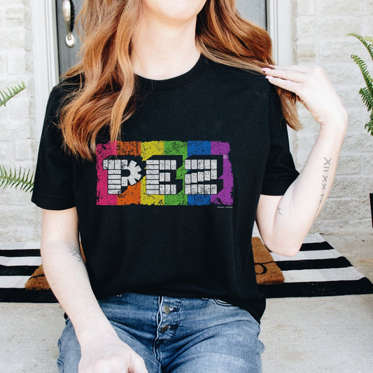 PEZ® 80s Neon Rainbow Tee