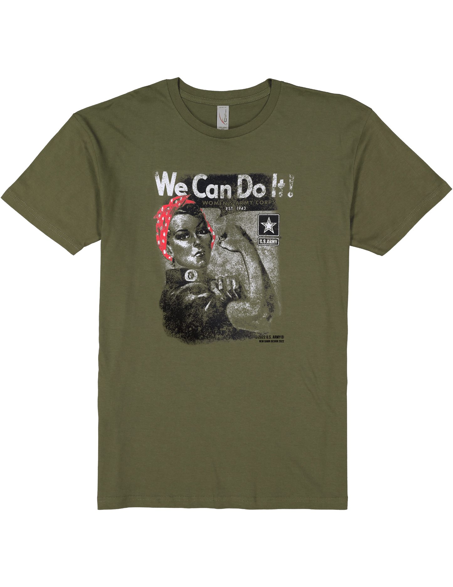 Rosie the Riveter | Women's Army Corps | U.S. Army ® Military Green Historical Graphic Unisex Tee