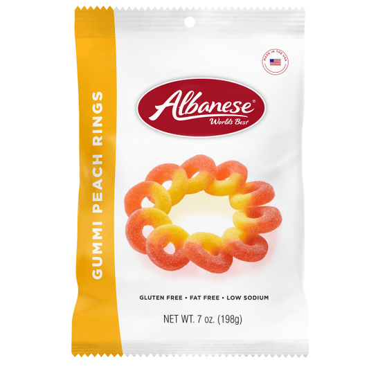 Albanese Gummi Peach Rings, 7oz