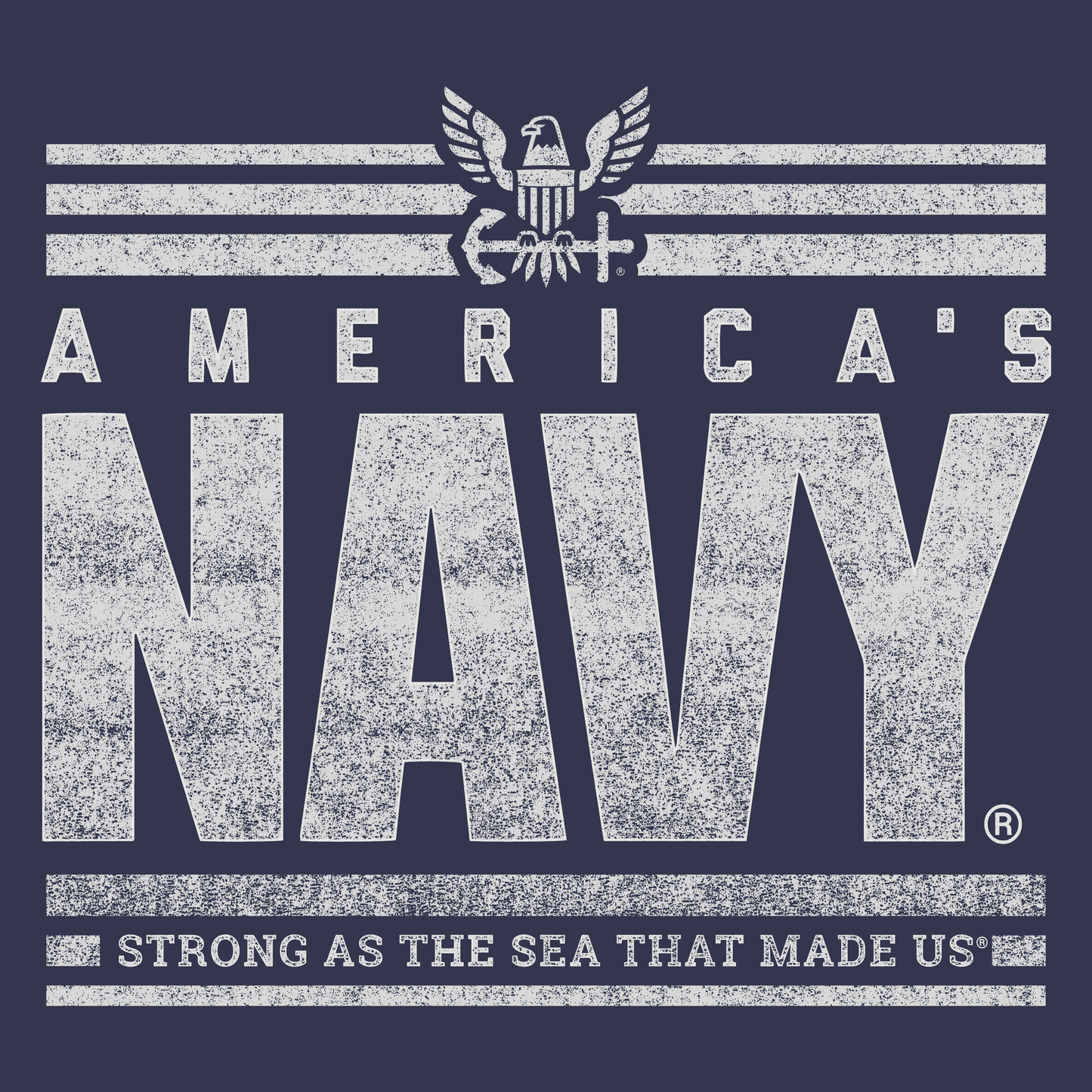 close up of americas navy strong as the sea that made us vintage graphic