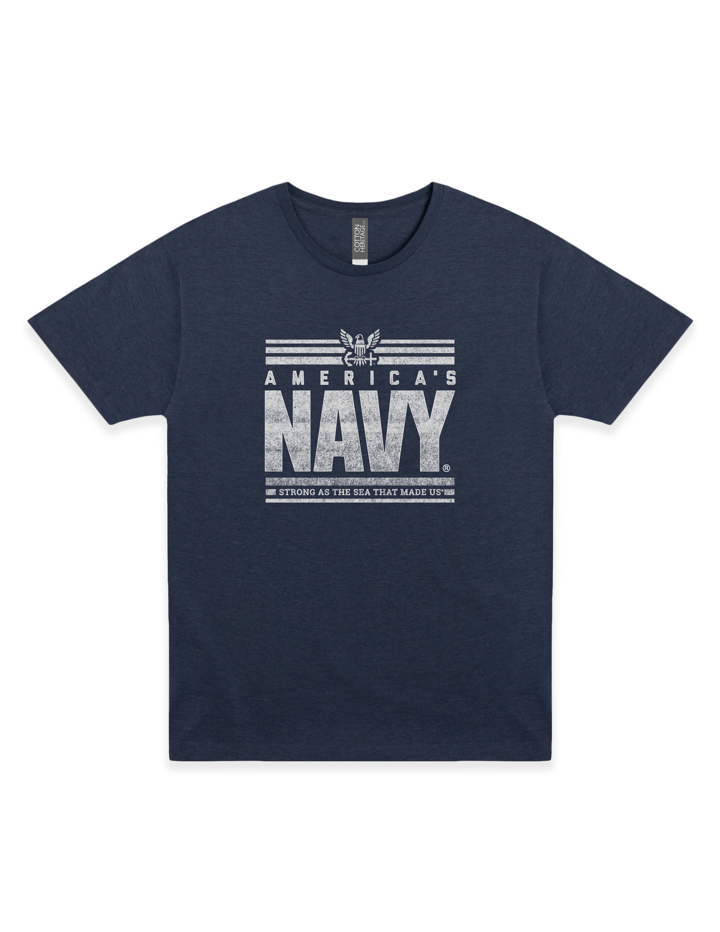 americas navy strong as the sea that made us vintage graphic t shirt officially licensed patriotic unisex tee