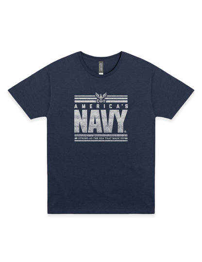 americas navy strong as the sea that made us vintage graphic t shirt officially licensed patriotic unisex tee