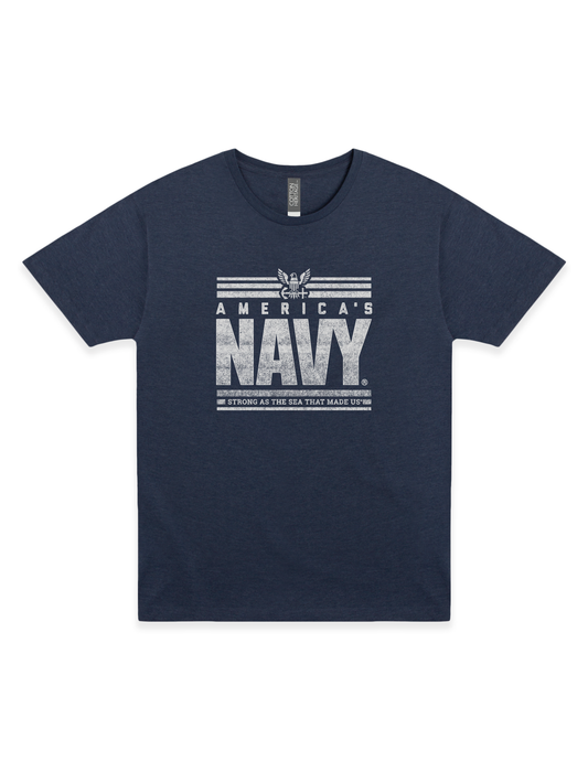 americas navy strong as the sea that made us vintage graphic t shirt officially licensed patriotic unisex tee