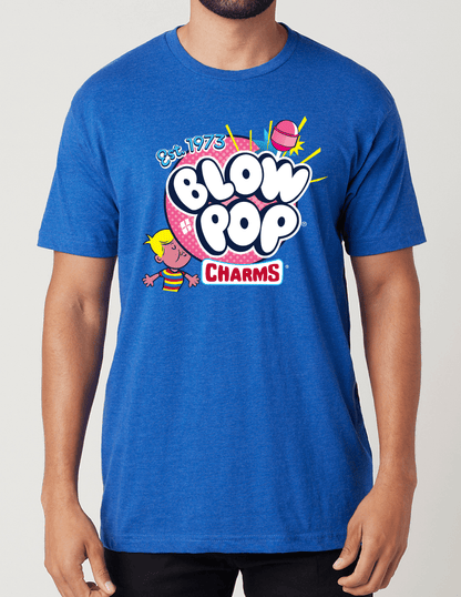 unisex blow pop retro charms shirt styled casually for candy lovers and pop art enthusiasts
