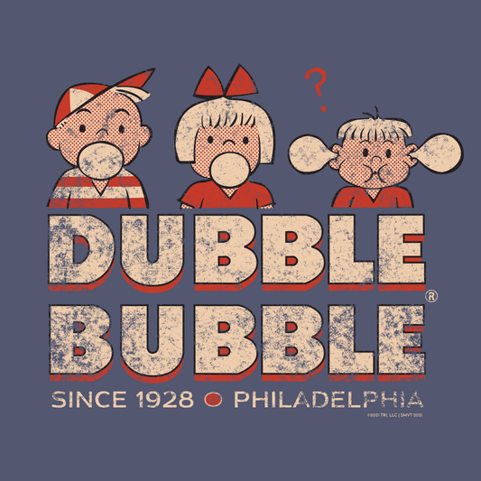 close up of dubble bubble retro gum vintage logo graphic