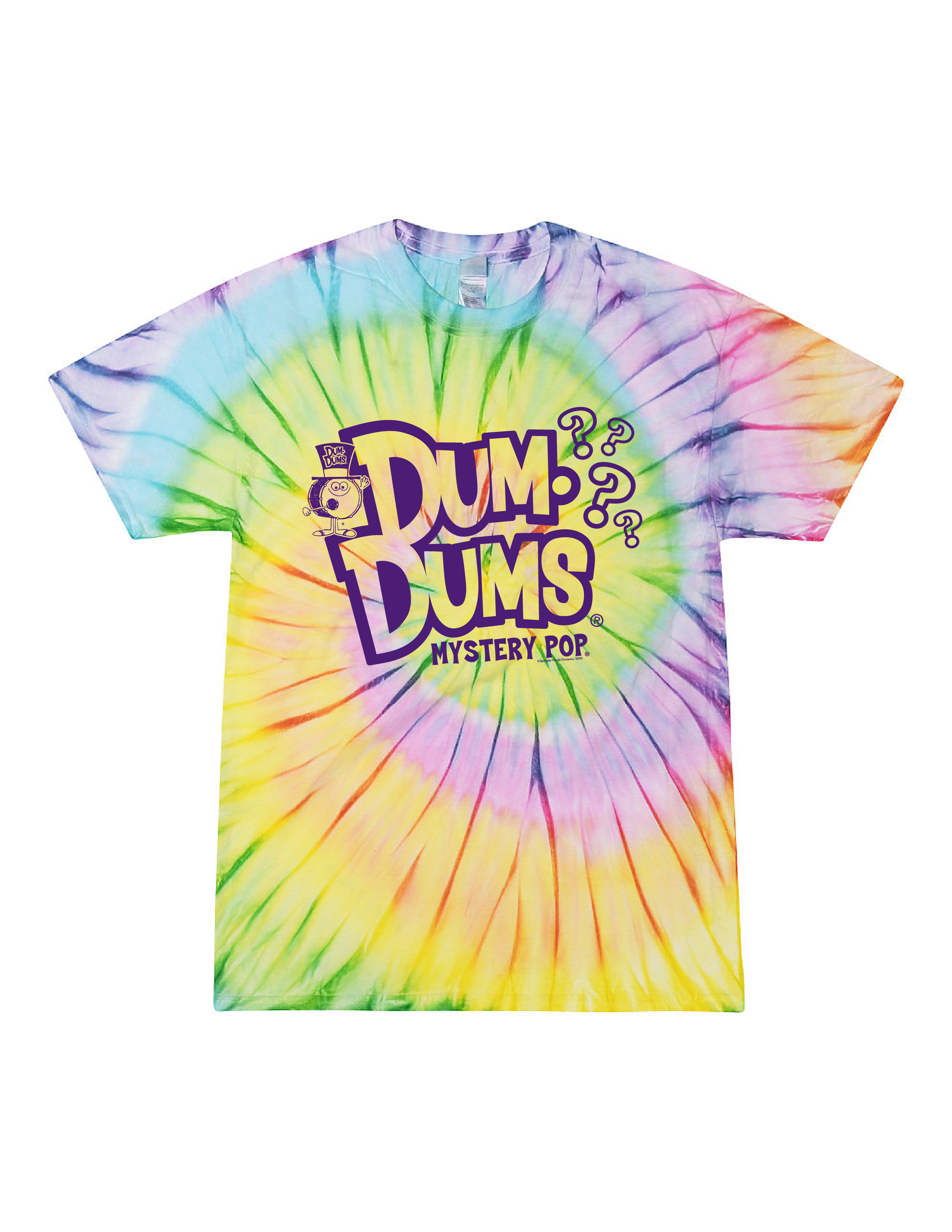 dum dums mystery flavor pop tie dye graphic t shirt officially licensed candy brand unisex nostalgia tee