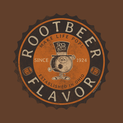 close up of dum dums root beer flavor lollipop vintage candy graphic