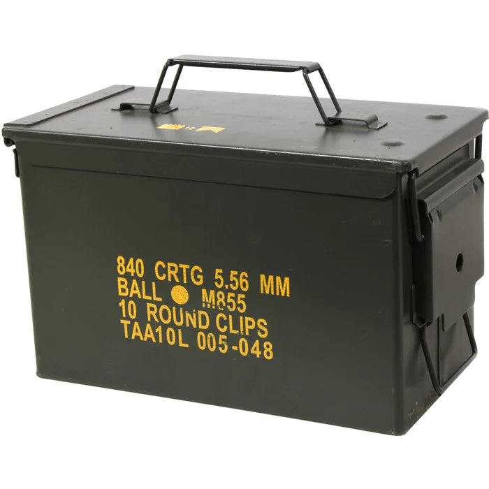 .50 Cal. Metal Ammo Can - Original US Military Surplus Used M855A1