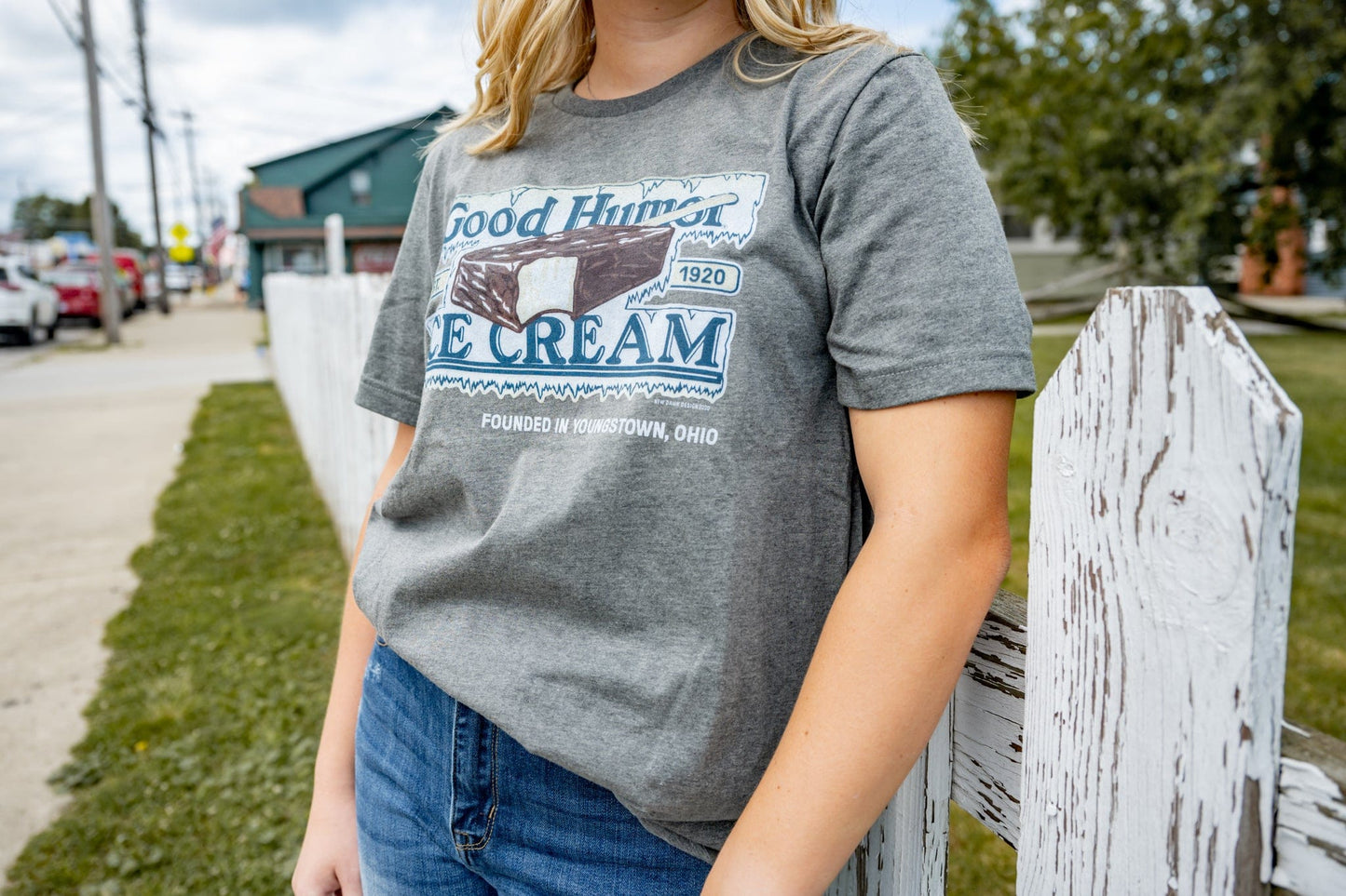 unisex good humor ice cream t shirt styled casually retro summer dessert theme outfit