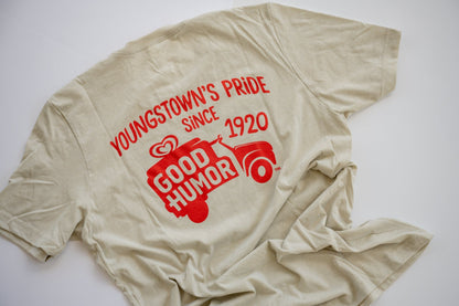 Close-up of the Good Humor™ What's Your Humor? graphic featuring retro typography, nostalgic ice cream branding, and vintage design details.