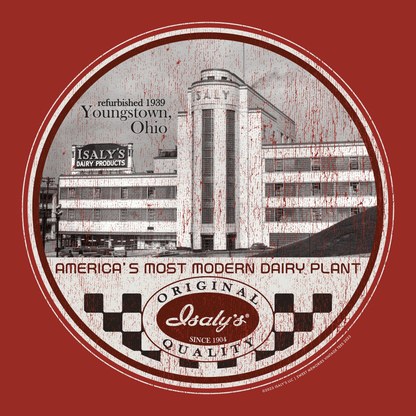 close up of isalys youngstown ohio dairy plant most modern dairy vintage graphic