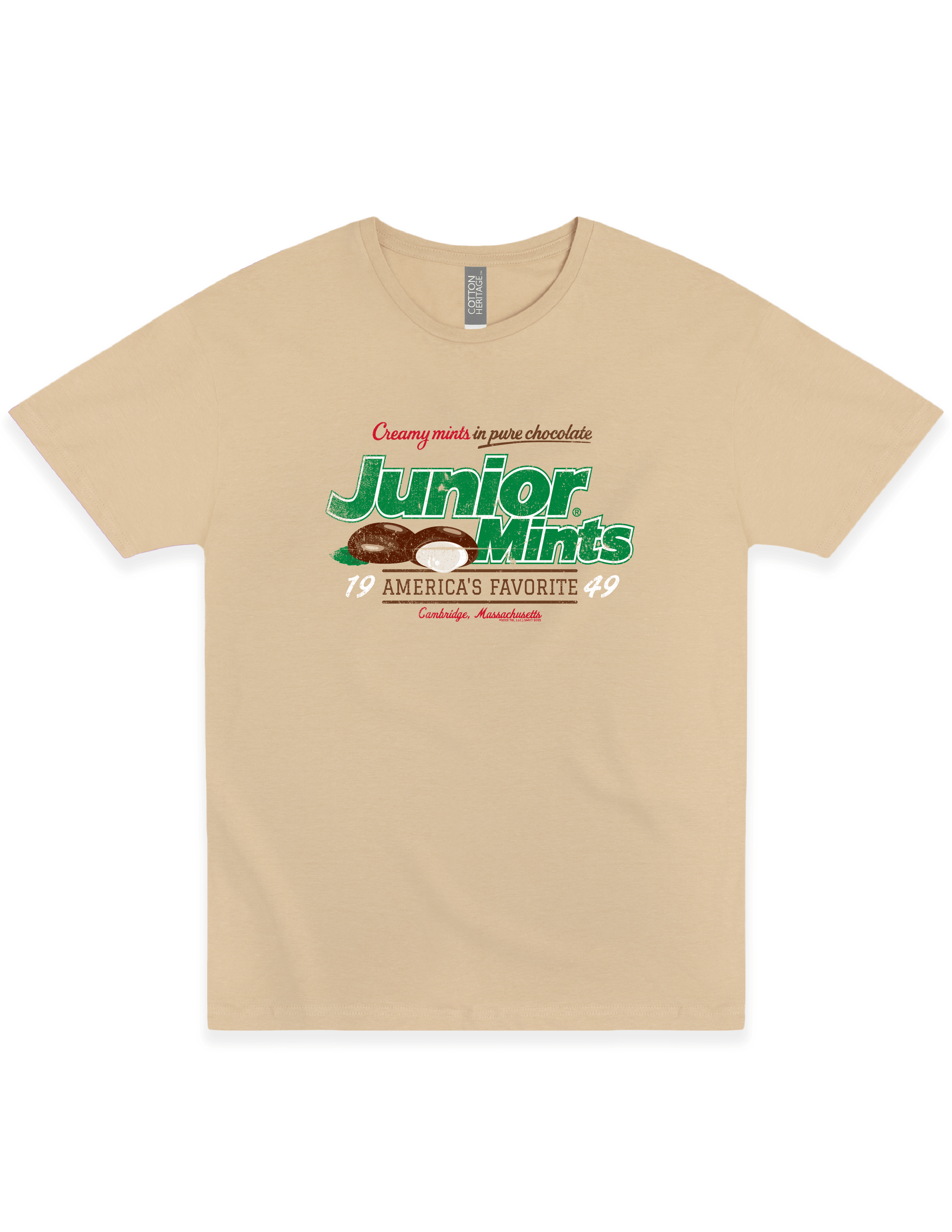 junior mints chocolate covered creamy mints graphic t shirt officially licensed retro candy brand unisex nostalgia tee