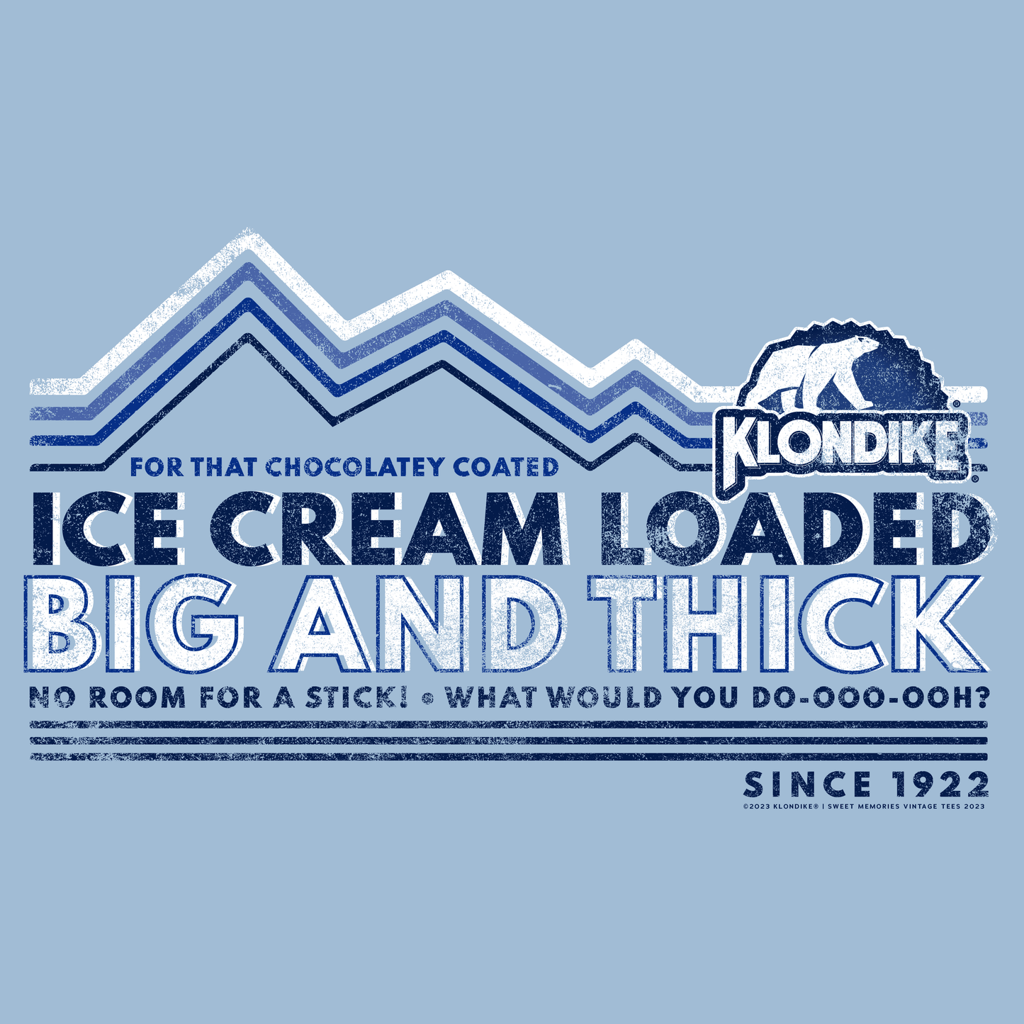 Klondike Big & Thick Vintage Jingle Graphic T-Shirt, retro ice cream bar tee artwork, unisex soft cotton