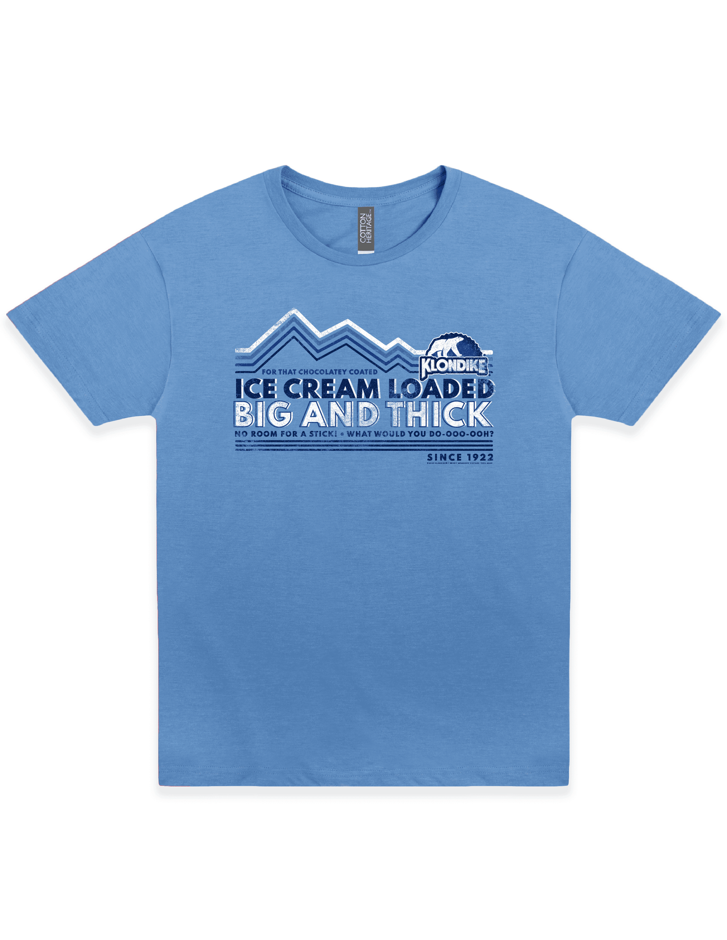 Klondike Big & Thick Vintage Jingle Graphic T-Shirt, retro ice cream bar tee front, unisex soft cotton