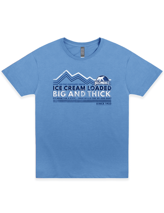 Klondike Big & Thick Vintage Jingle Graphic T-Shirt, retro ice cream bar tee front, unisex soft cotton