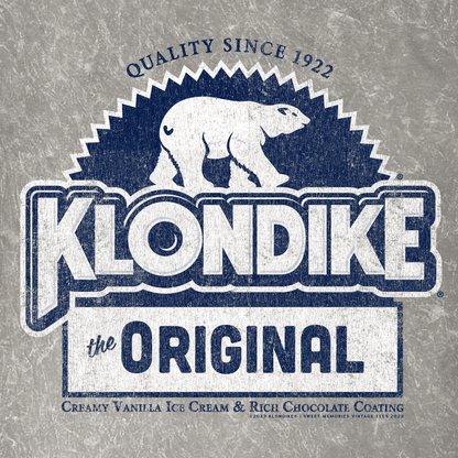 Klondike® Foil Wrapper Since 1922 mineral wash t-shirt graphic artwork featuring the classic Klondike polar bear logo and vintage frozen treat graphic.