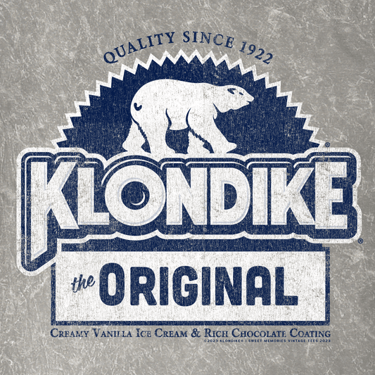 Klondike® Foil Wrapper Since 1922 mineral wash t-shirt graphic artwork featuring the classic Klondike polar bear logo and vintage frozen treat graphic.
