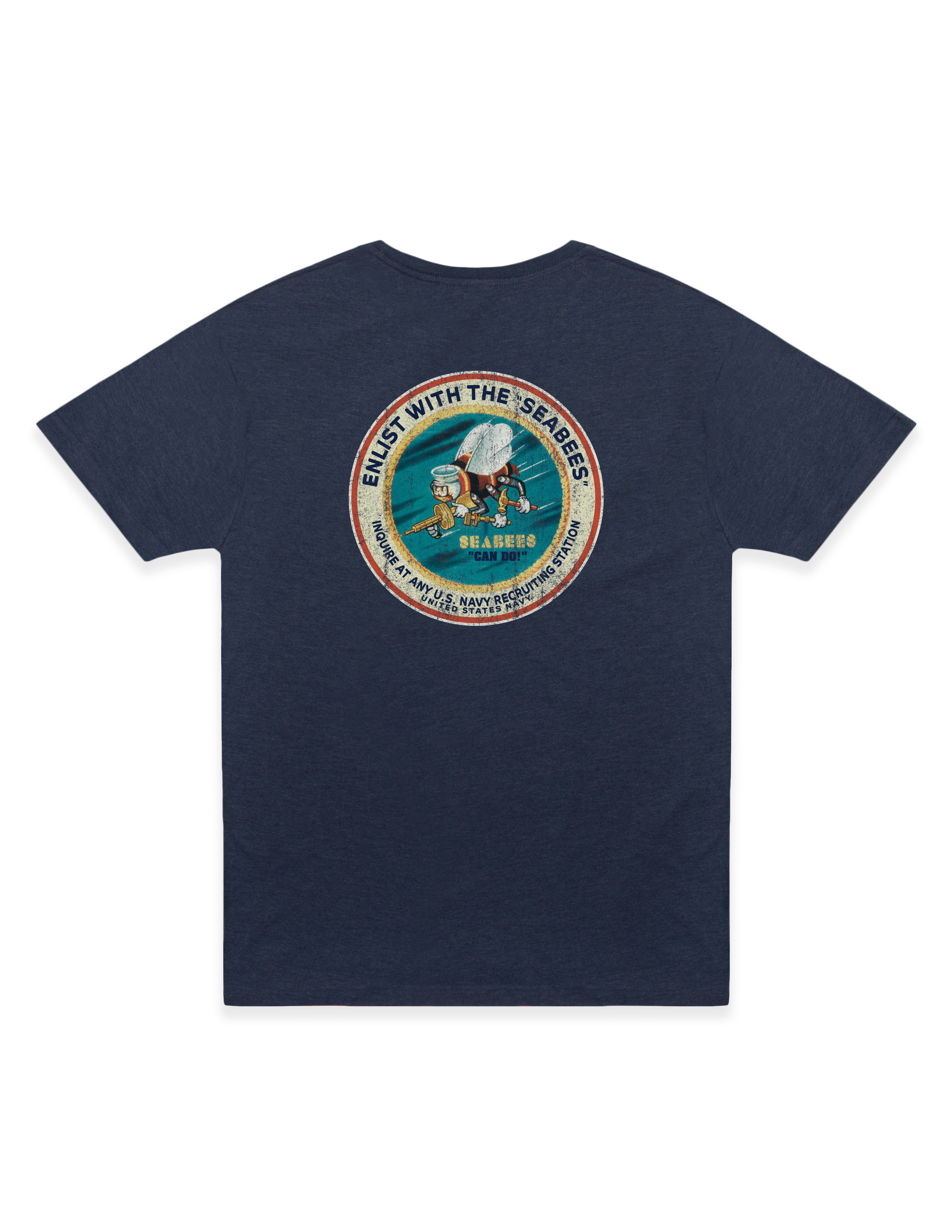 americas navy seabees enlist vintage graphic t shirt officially licensed military patriotic unisex tee back graphic