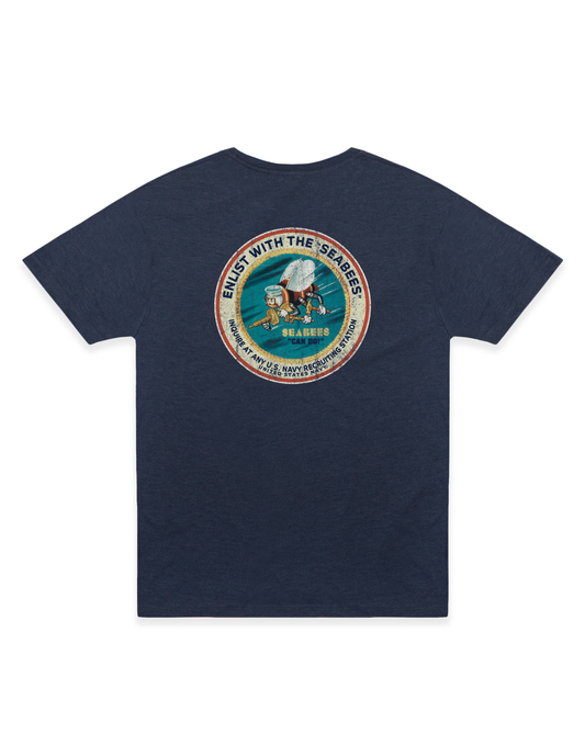 americas navy seabees enlist vintage graphic t shirt officially licensed military patriotic unisex tee back graphic