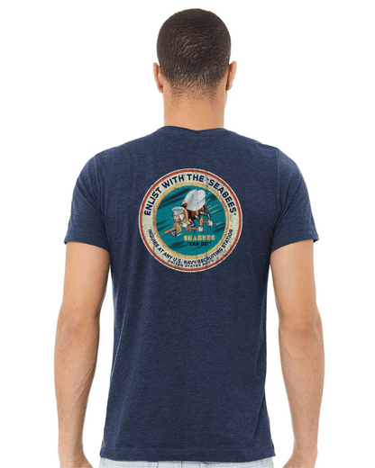 americas navy seabees enlist vintage graphic t shirt officially licensed military patriotic unisex tee back mockup