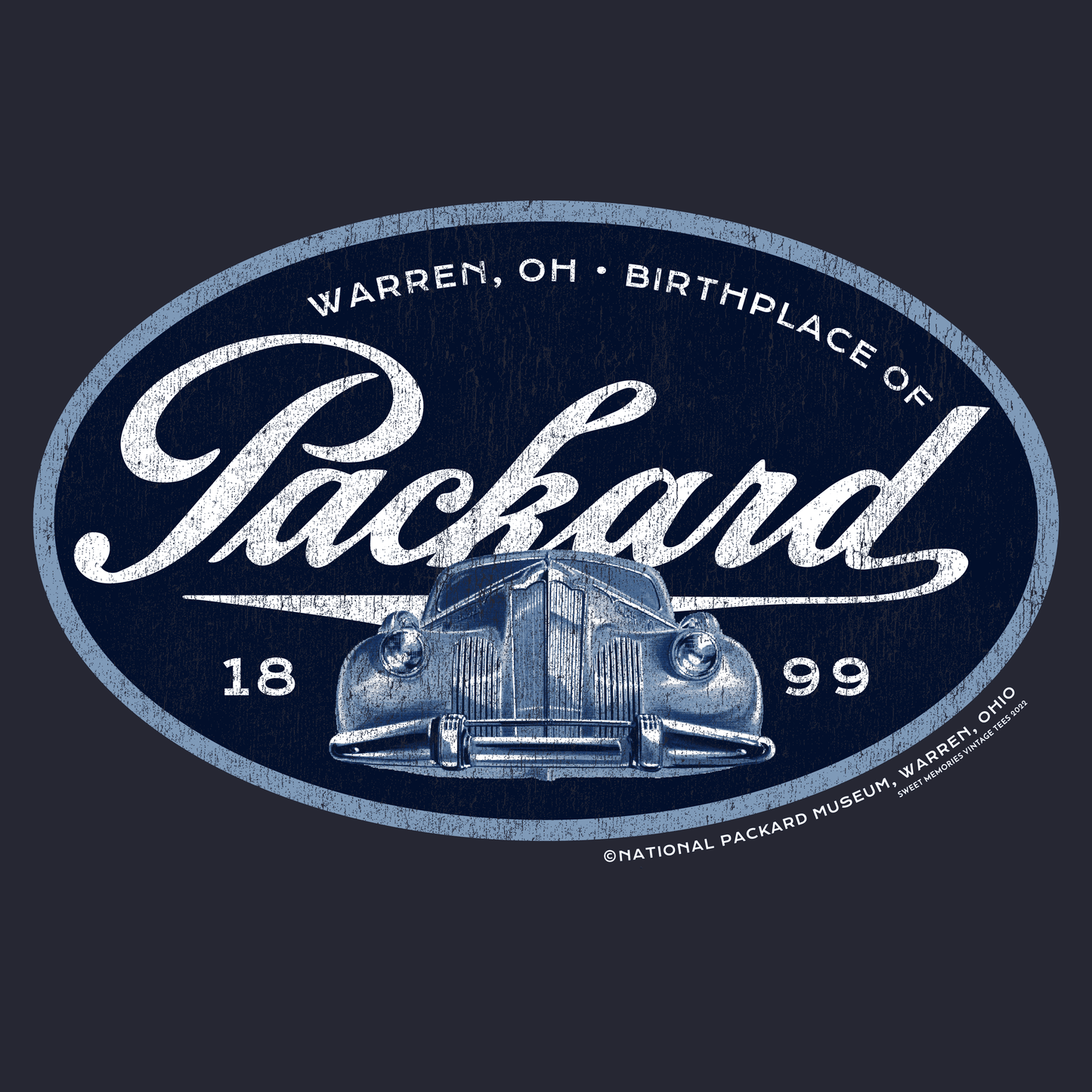close up of packard car vintage grill graphic