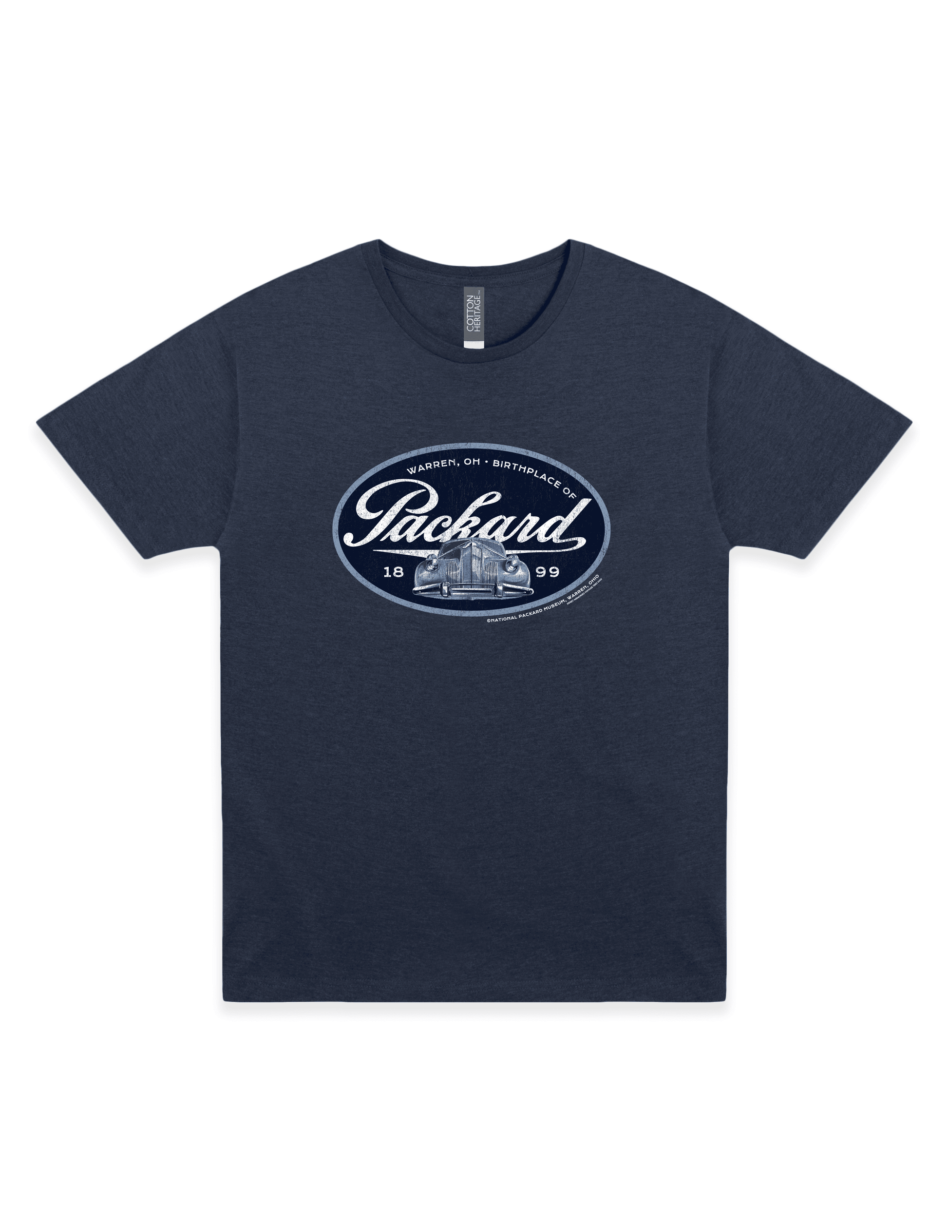 packard car navy tonal vintage grill warren ohio graphic t shirt retro automotive unisex tee