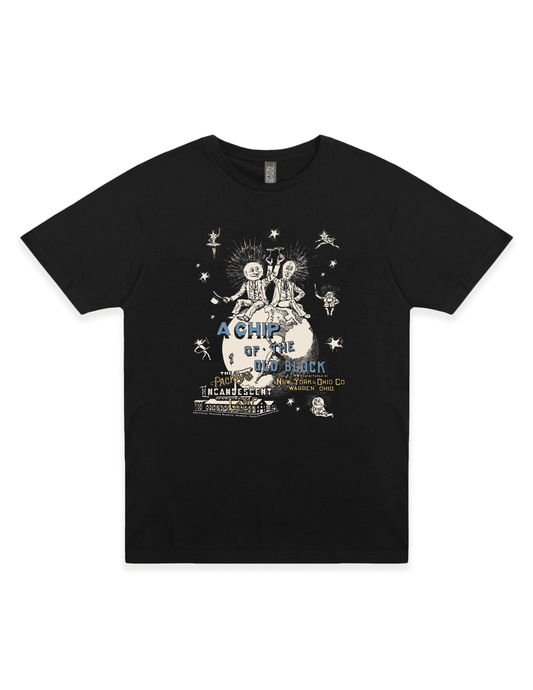 packard incandescent lamp a chip of the old block warren ohio vintage graphic t shirt unisex nostalgia apparel