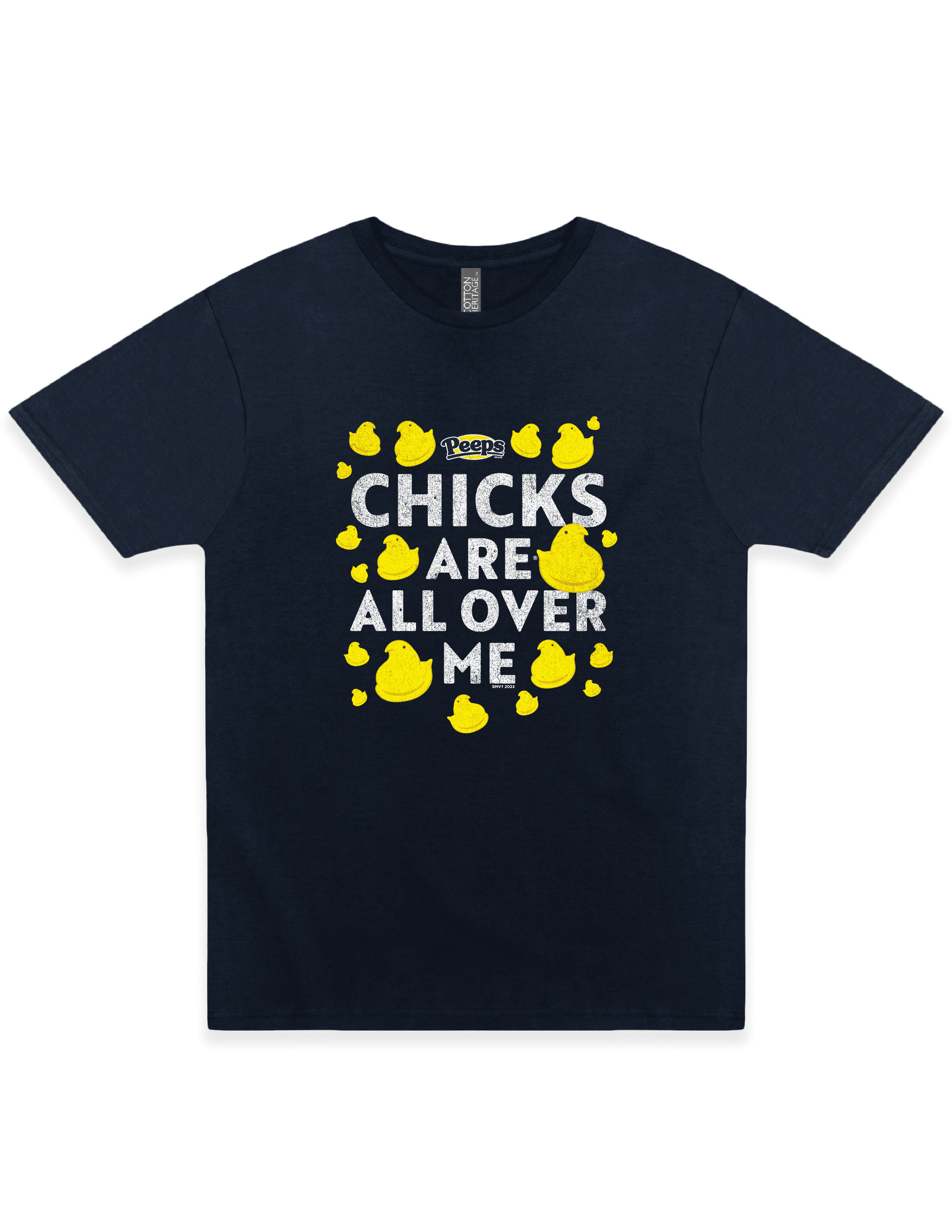 peeps chicks are all over me graphic t shirt officially licensed marshmallow candy unisex novelty tee