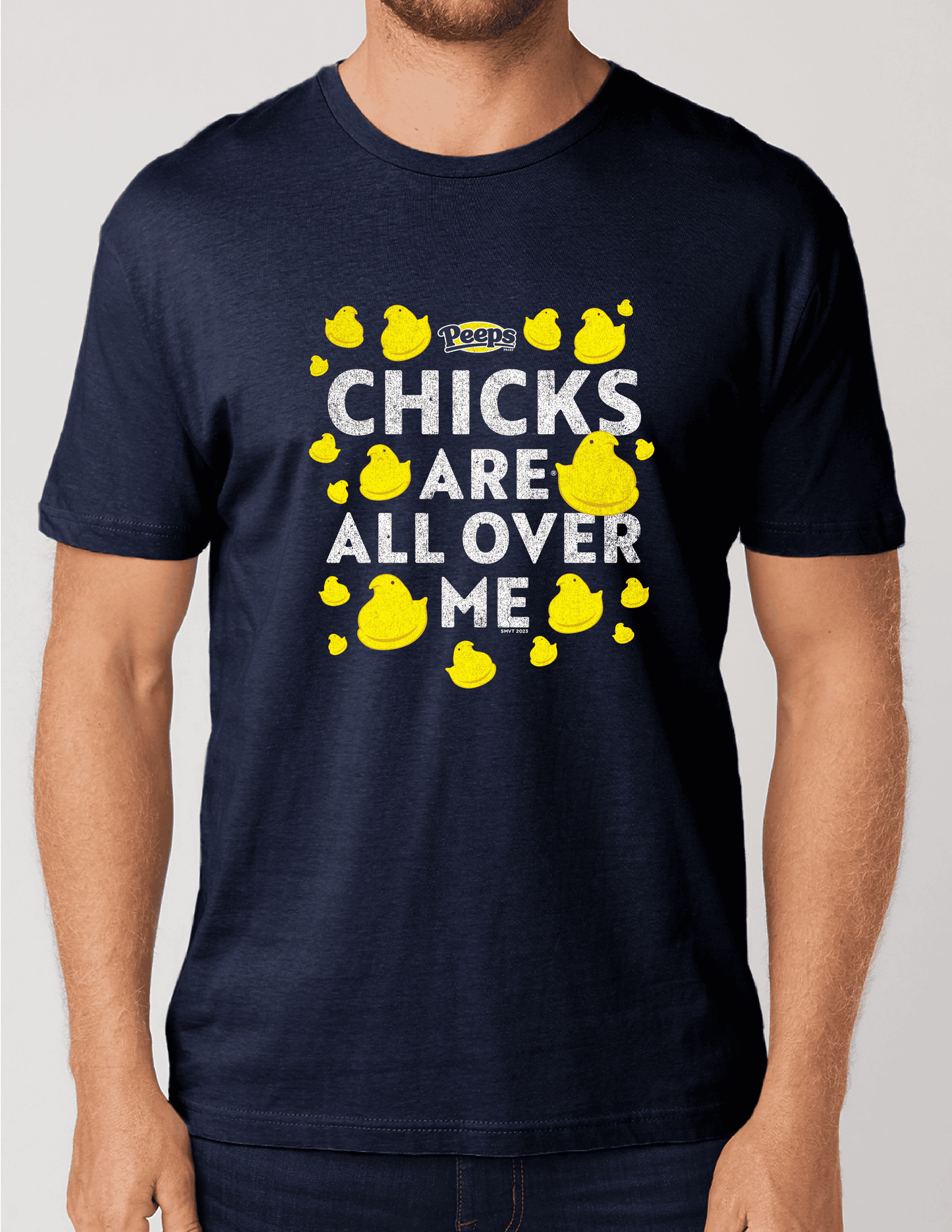 unisex peeps chicks are all over me shirt styled casually fun candy lover outfit