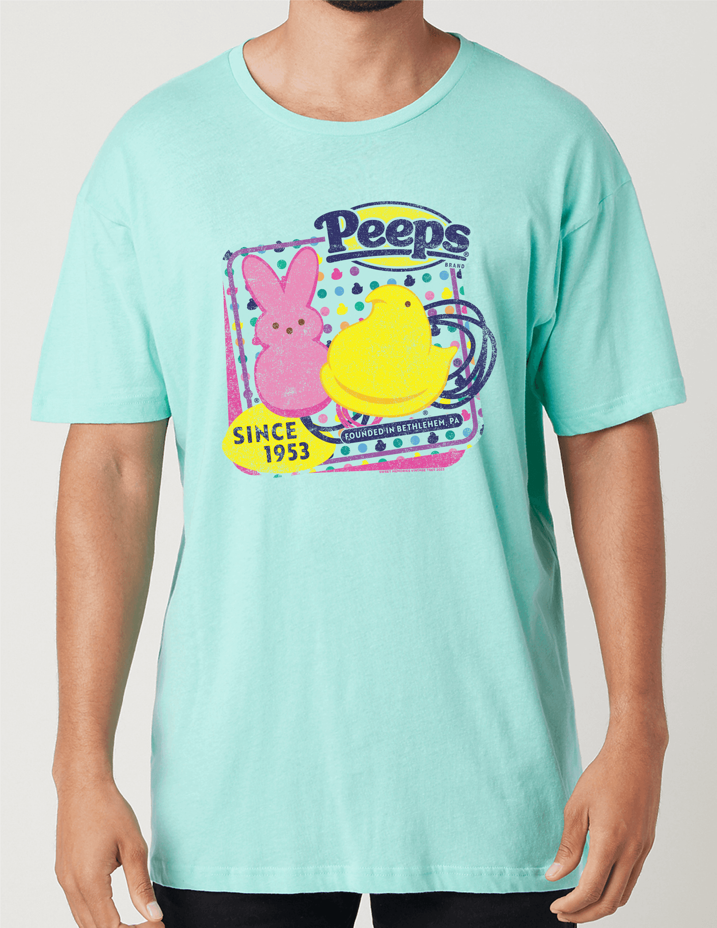 unisex peeps retro candy shirt styled casually nostalgic candy lover outfit