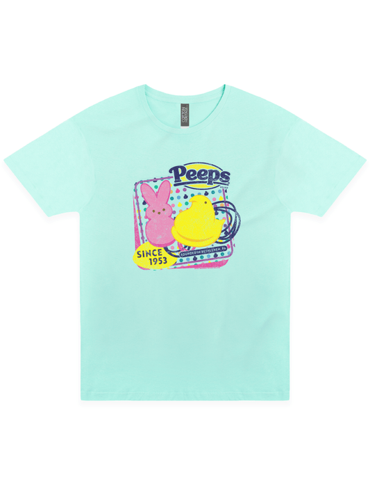 peeps retro since 1953 graphic t shirt officially licensed marshmallow candy brand unisex nostalgia tee