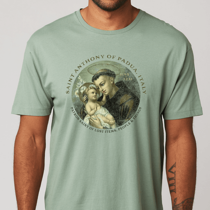unisex saint anthony catholic shirt styled casually faith inspired outfit