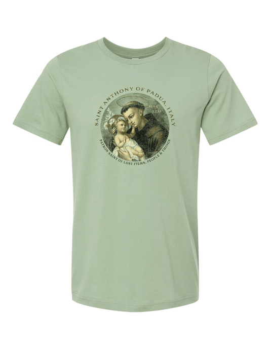saint anthony of padua patron saint of lost items catholic religious graphic t shirt unisex faith apparel
