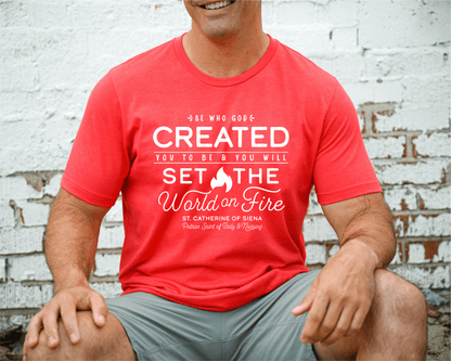 unisex saint catherine of siena catholic shirt styled casually faith inspired outfit