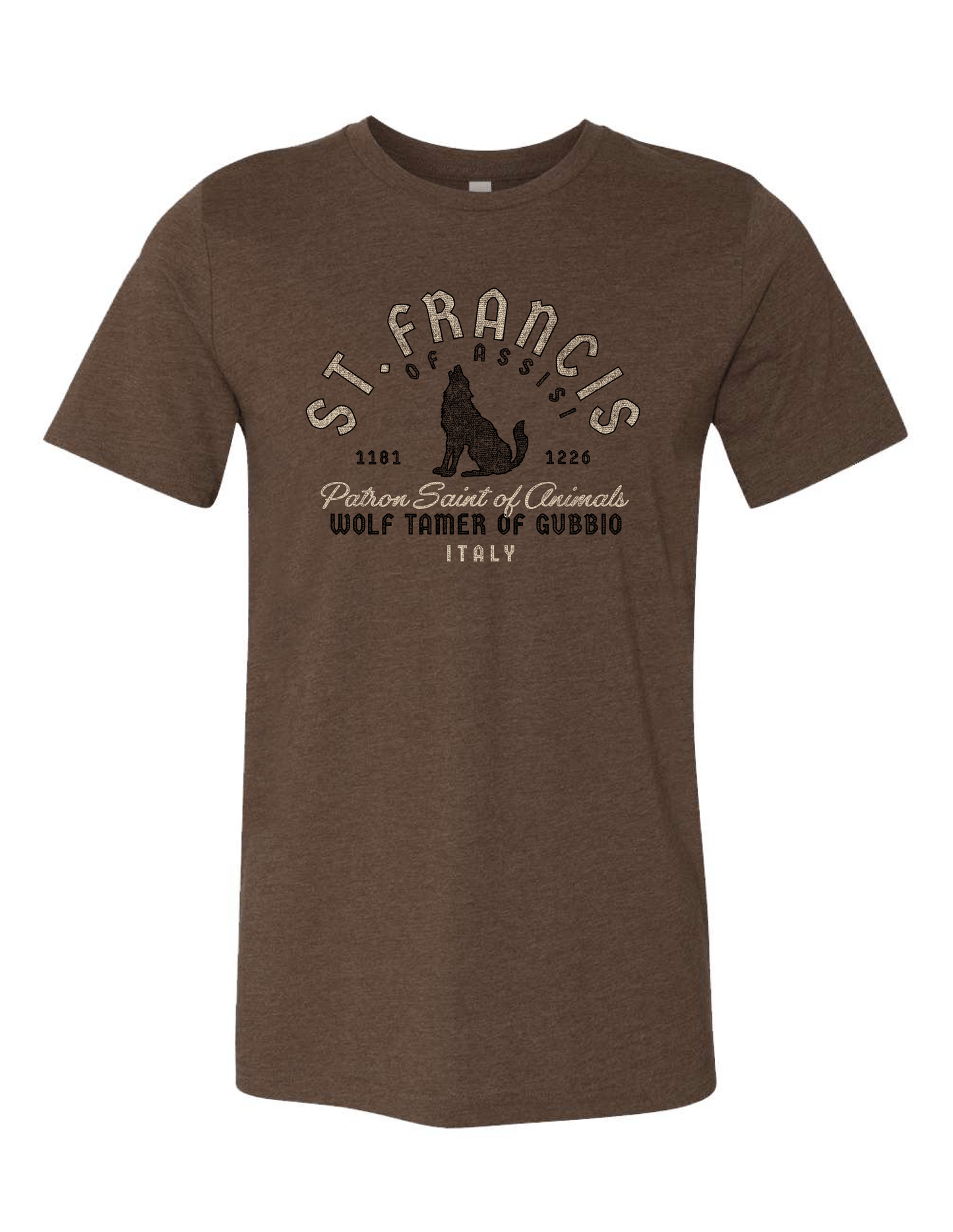 saint francis of assisi wolf tamer of gubbio italy catholic religious graphic t shirt unisex faith apparel