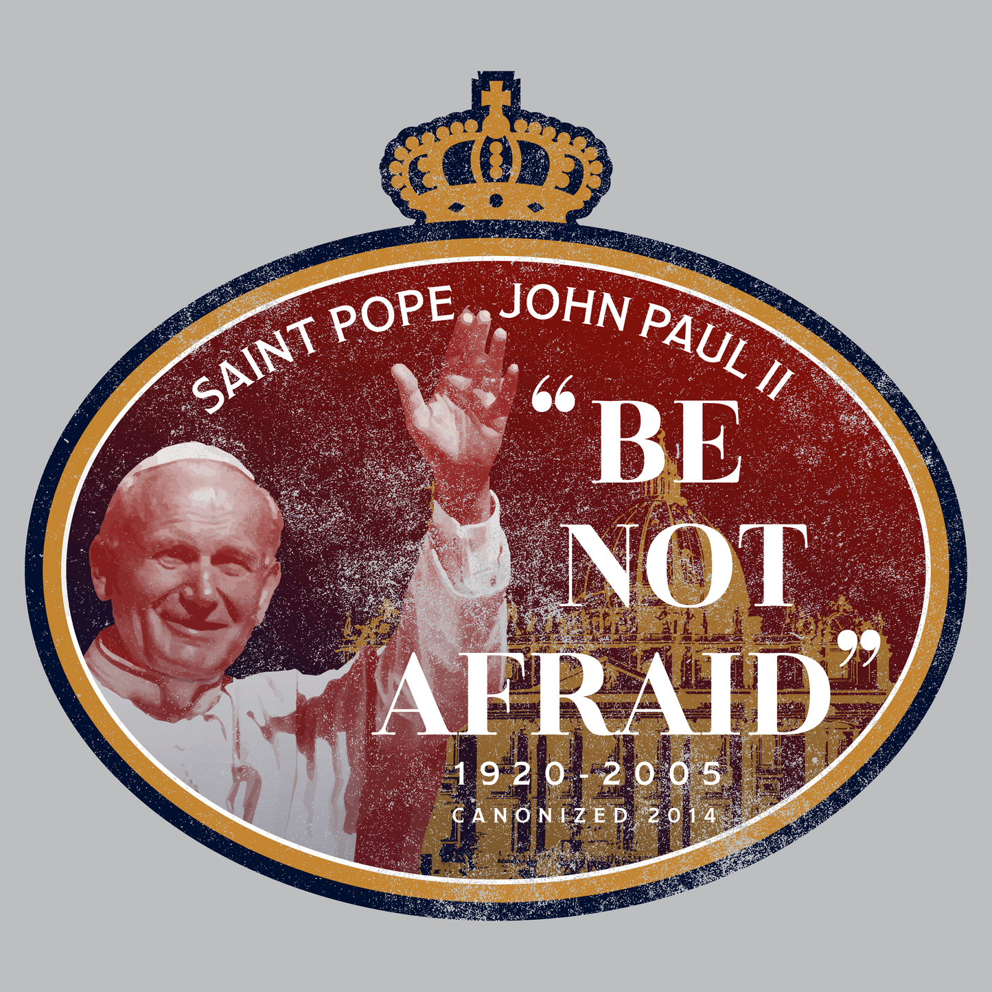 close up of saint pope john paul ii be not afraid quote graphic
