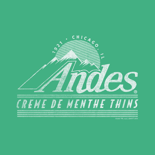 close up of tootsie andes mints logo graphic featuring the classic mint candy brand