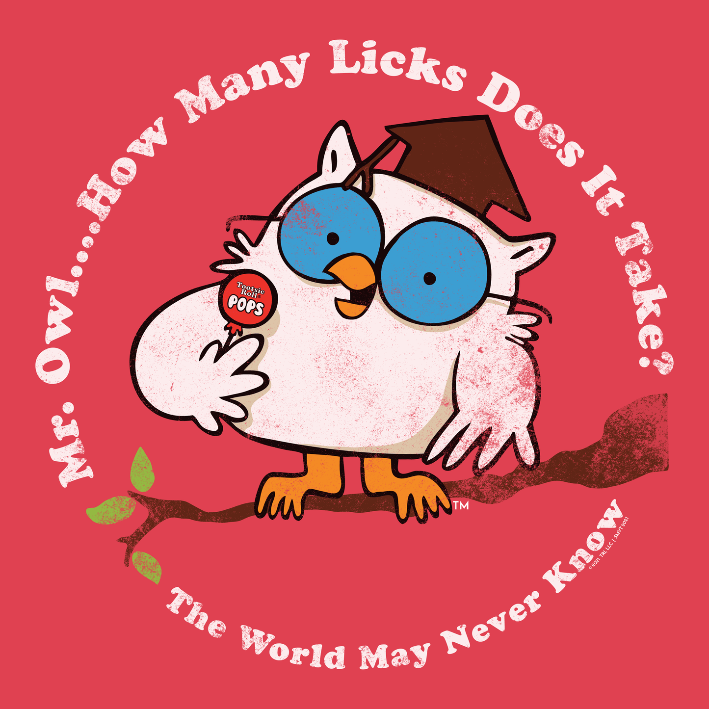 close up of tootsie pop mr owl vintage candy graphic