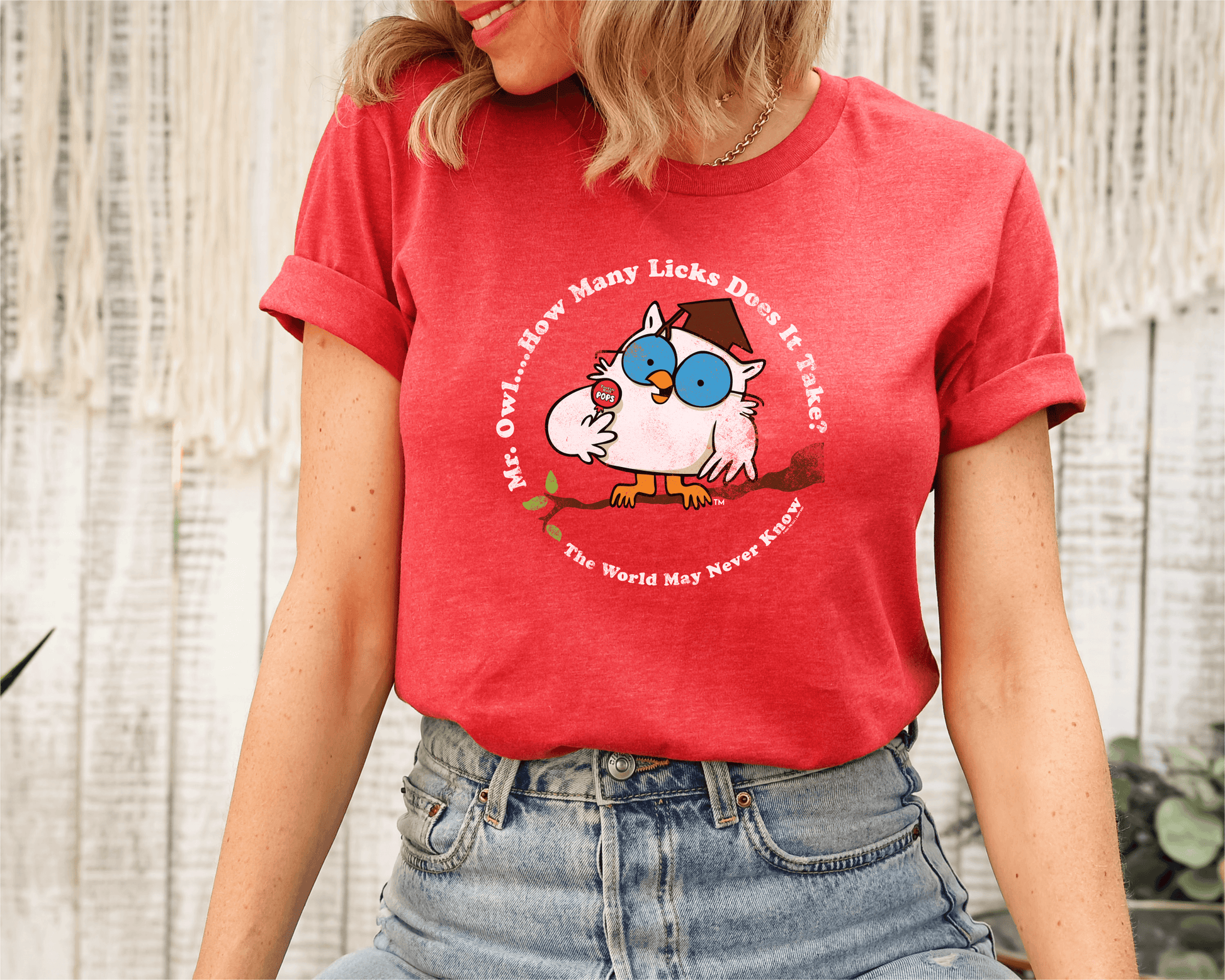 unisex tootsie pop mr owl shirt styled casually for candy lovers and nostalgic candy fans