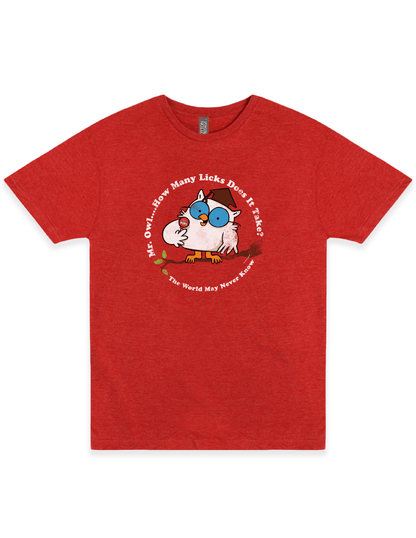 tootsie iconic mr owl heather red graphic t shirt officially licensed candy brand unisex nostalgia tee