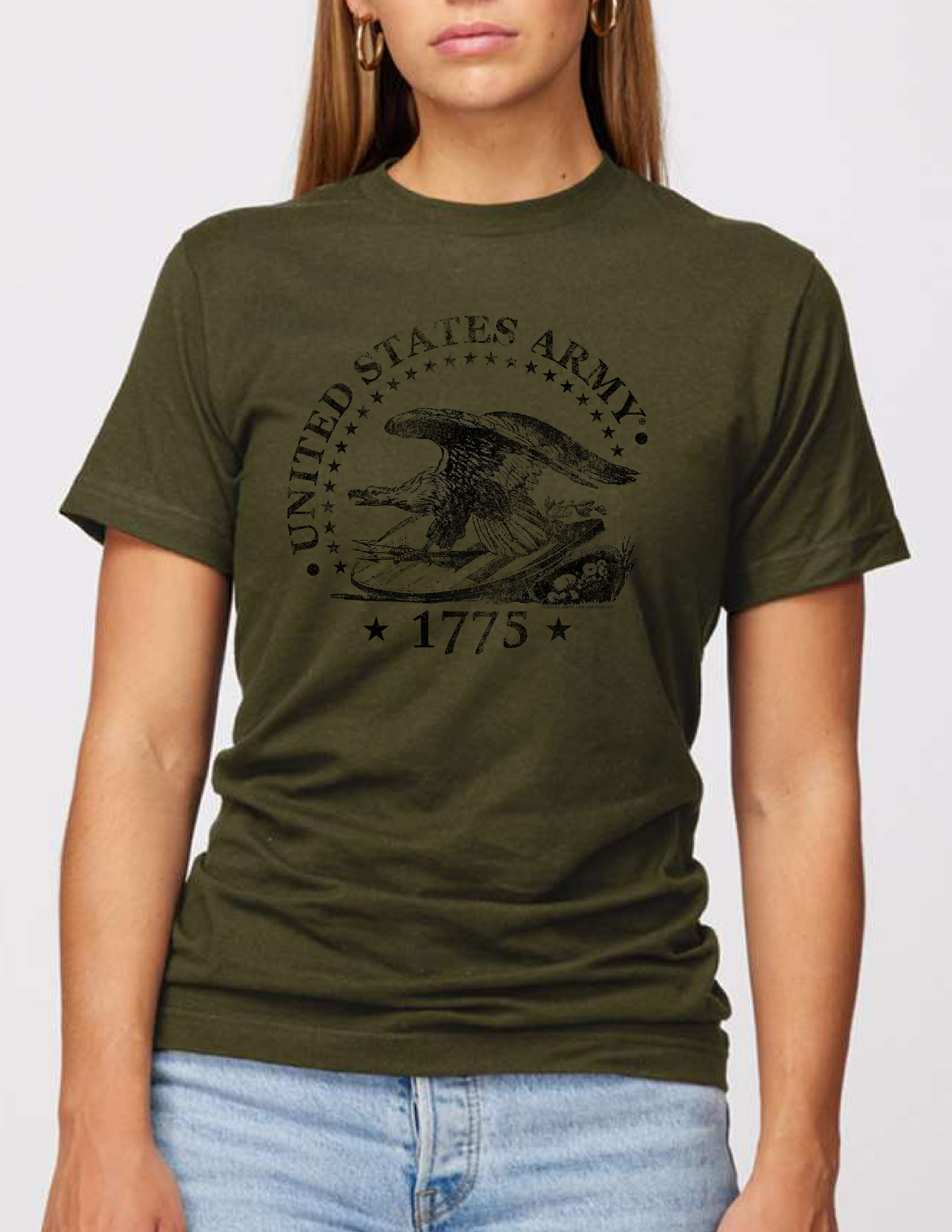 Vintage Historical Army Est. 1775 T-Shirt - Military Green T-Shirt