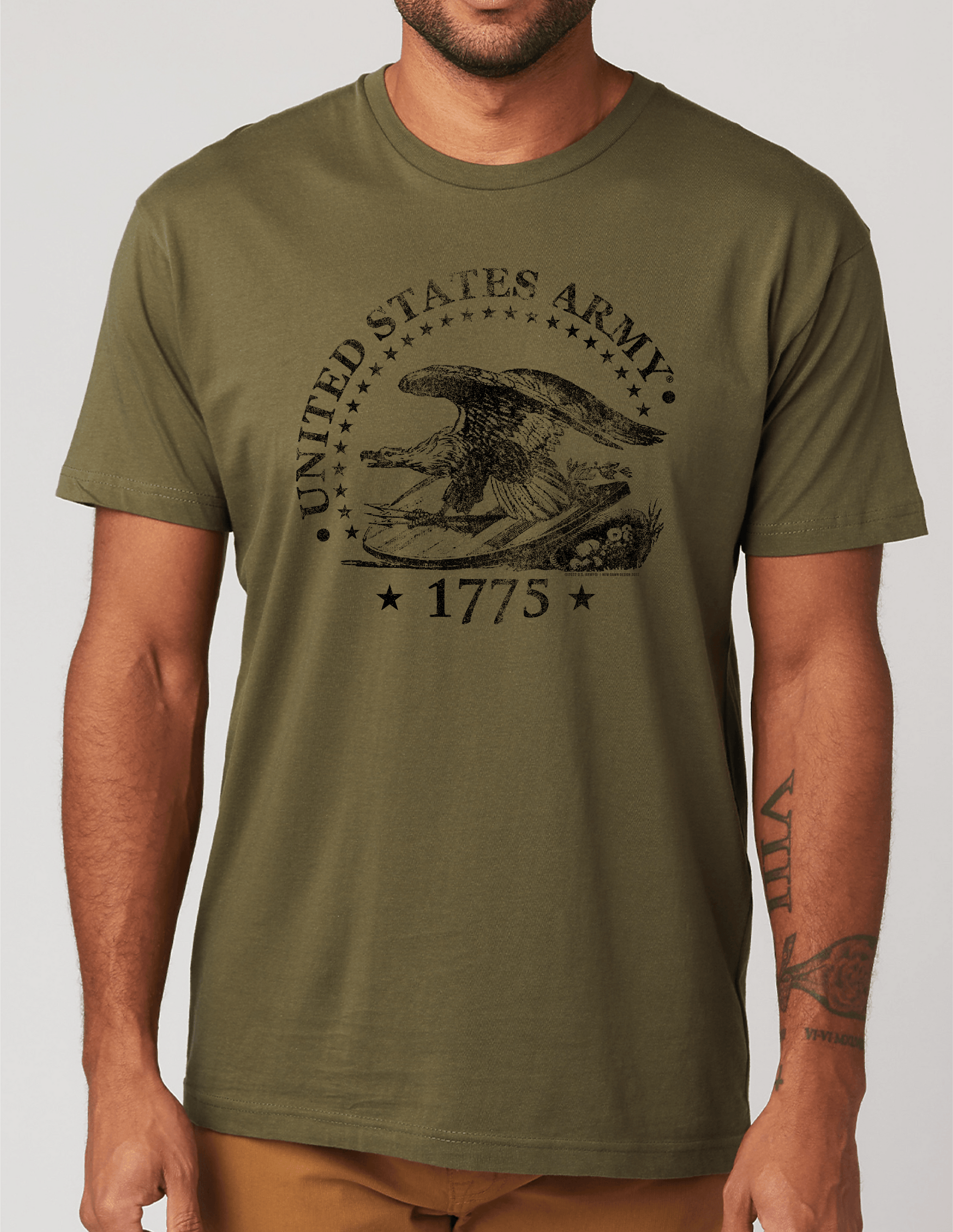 unisex us army est 1775 t shirt styled casually military heritage outfit