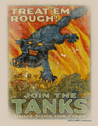 close up of us army join the tanks tank destroyer units vintage graphic on cotton t shirt