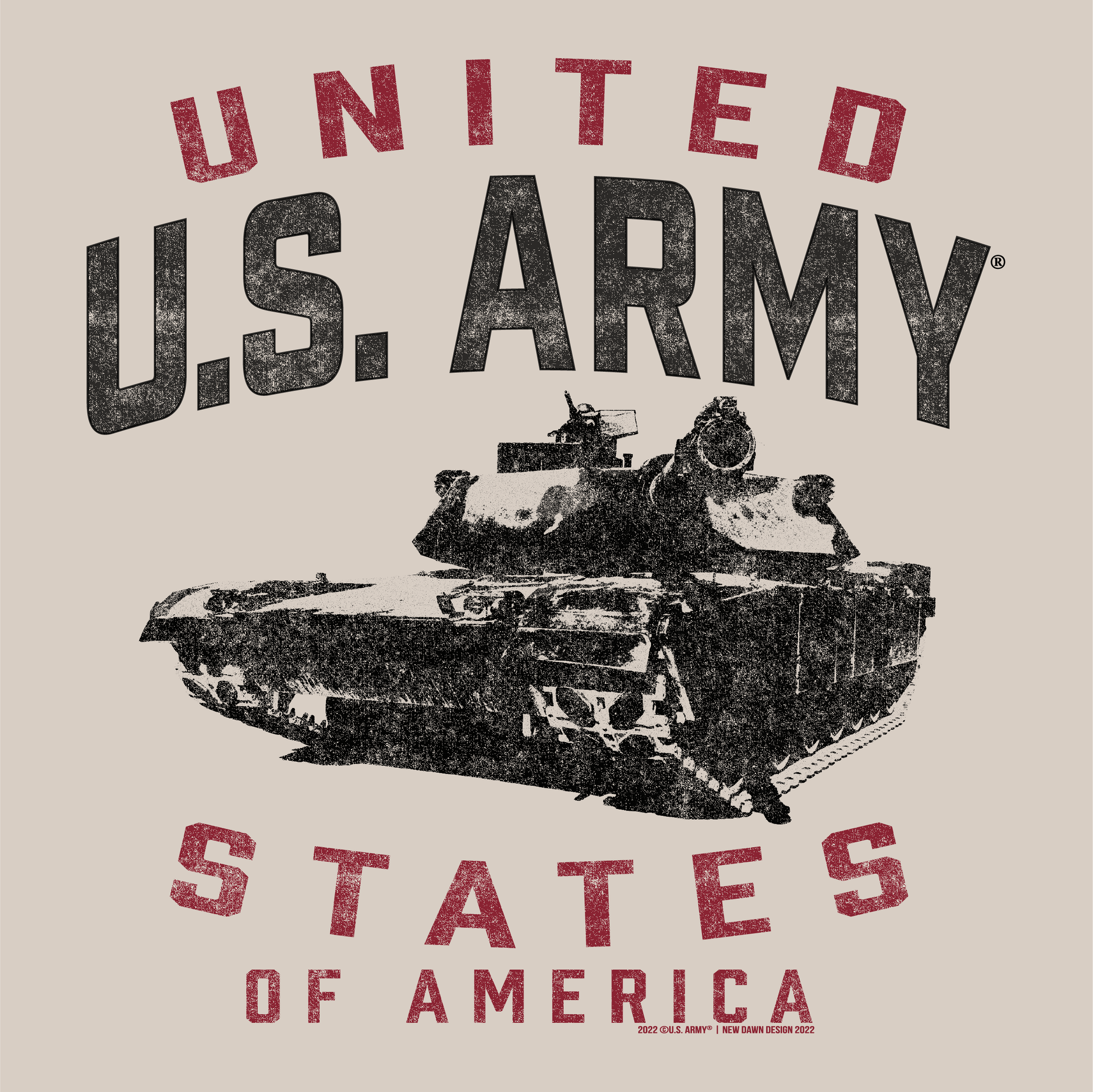 close up of us army tanker vintage graphic