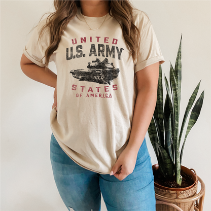 unisex us army tanker t shirt styled casually military heritage outfit