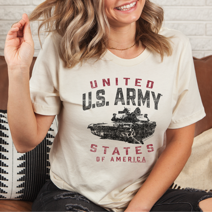 unisex us army tanker t shirt styled casually military heritage outfit