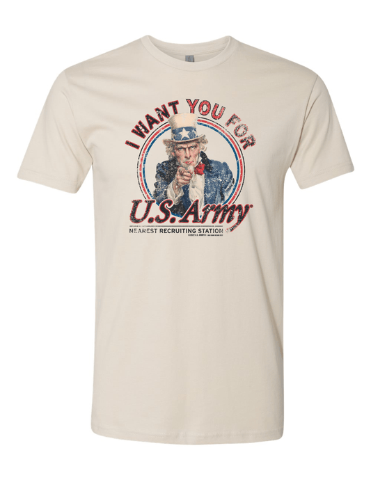 us army uncle sam i want you historical war poster graphic t shirt officially licensed military unisex tee